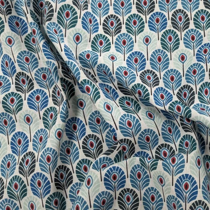 Tenture Murale Vintage Paon - Tapisserie Rayon/Coton Fait Main 38x19 Pouces - Déco Rétro