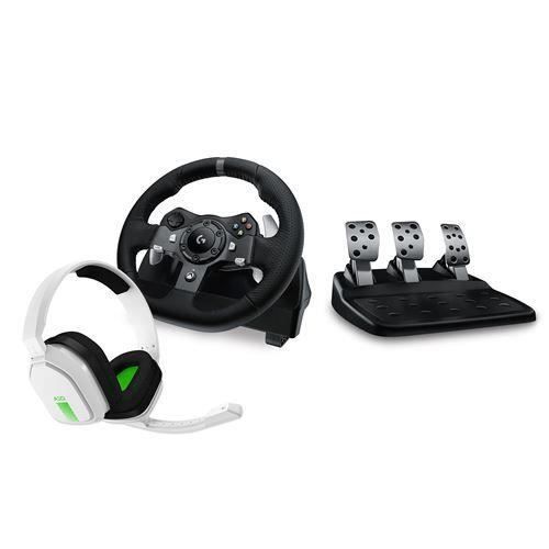 Logitech Pack Volant de course et pédalier G920 Driving Force pour PC-Mac-Xbox One-Xbox Series X-S Noir + Casque