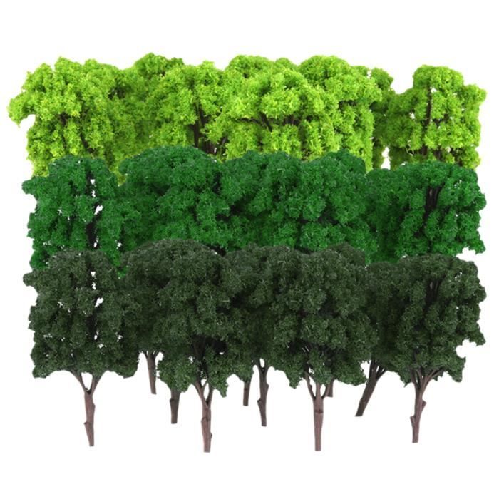 Lot De 50 Arbres Miniatures 7 Cm - Pour Maquettes, Trains, Décors, Paysages