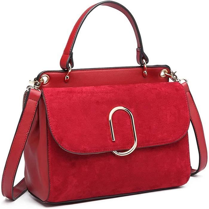 Sac Main Femme Couleur Daim Élégant