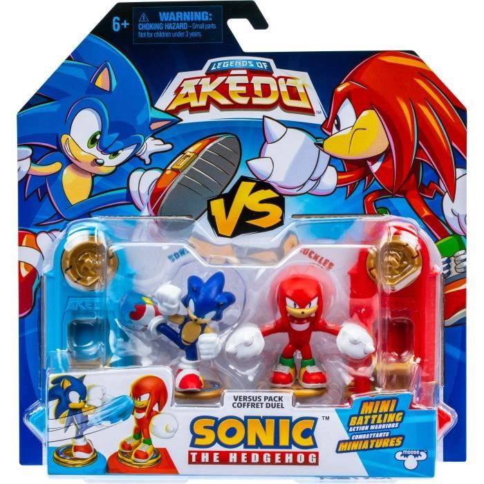 Duo de Figurines Sonic vs Knuckles MOOSE TOYS AKEDO Pack de combat rapide 2 figurines et contrôleurs inclus