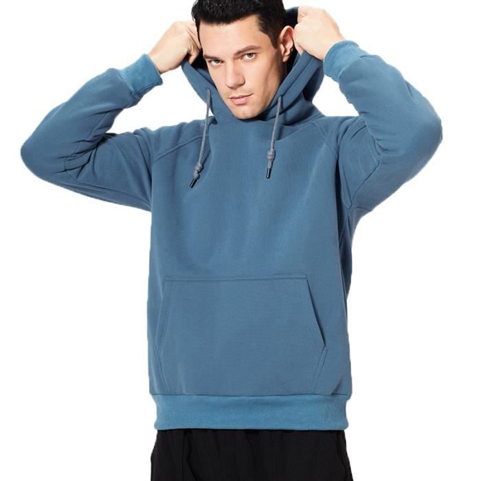 sweat à capuche avec cordon de serrage homme,poche kangourou sweatshirt homme manches longues