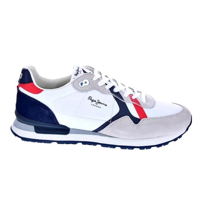 Pepe Jeans Zapatos Pepe Jeans Zapatos - PEPE JEANS - Brit Road - Blanc - Lacets - Plat