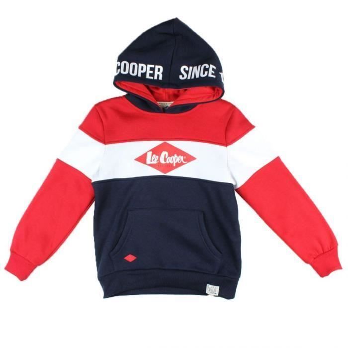 Sweat à Capuche Lee Cooper Gris Zippé Taille L - Occasion Avec Défauts Visibles