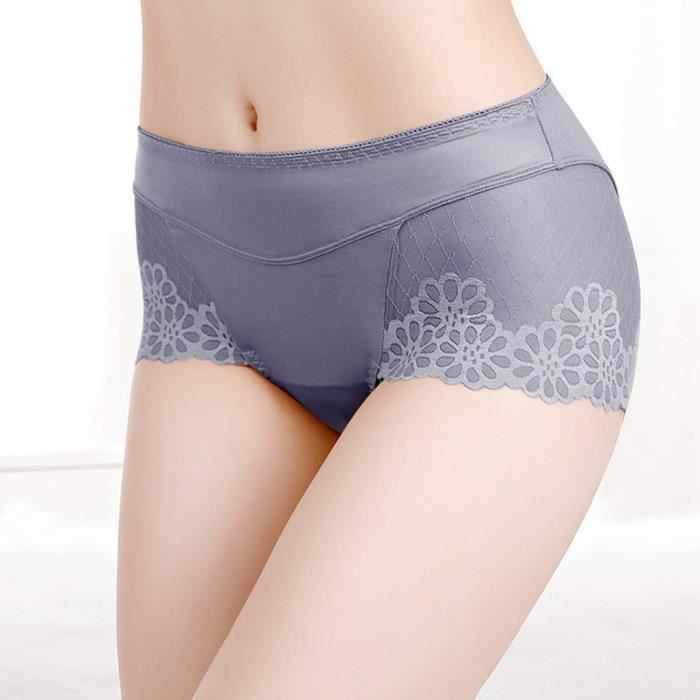 Shorty pour Femme sexy en dentelle transparente grande taille coton creux  qualité respirante @Gris Gris - Cdiscount Prêt-à-Porter