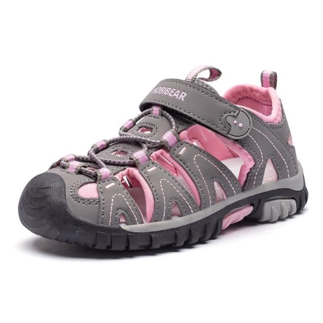 Enfants Sandales Pour Bebe Fille Garcon Bout Ferme Sandale De Trekking Piscine Plage Ete Cuir Souple Chaussures De Sport Plates Rose Cdiscount Chaussures