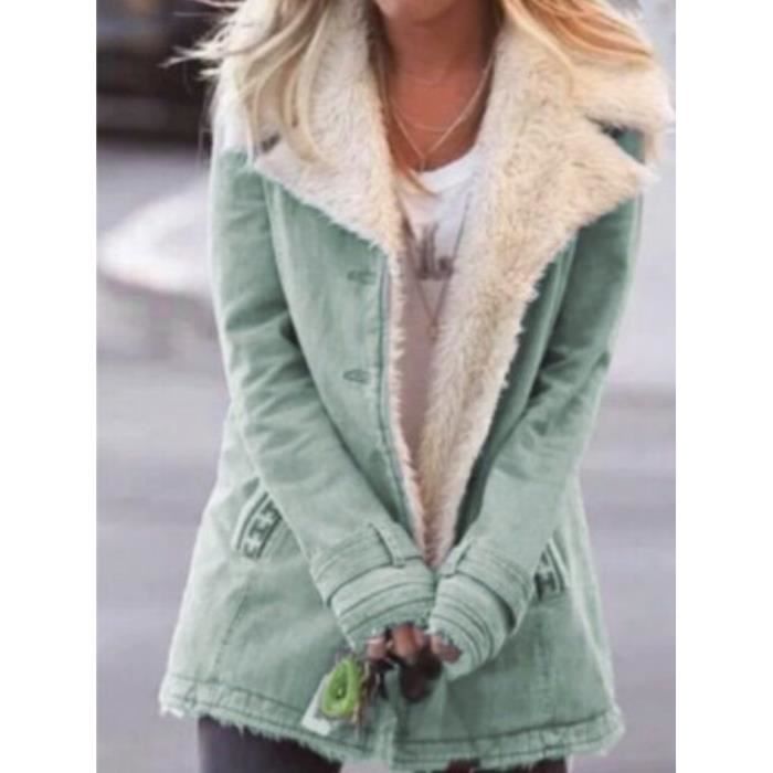 Veste Polaire Femme Épaissie à Capuche - Sweat Zippé Couleur Unie Avec Poches - Chaud Et Doux