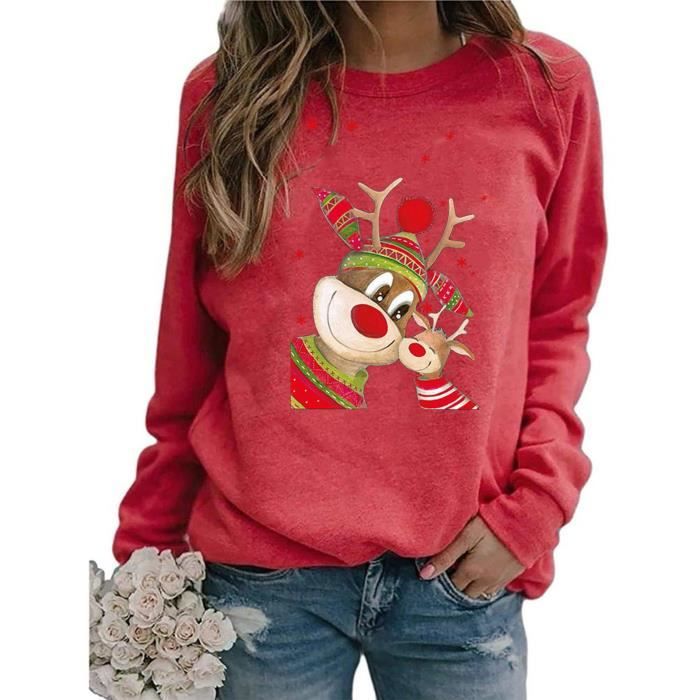 Robe De Fête De Noël Pour Femme - Imprimé Festif, Manches Longues, Col Rond - Idéale Pour Soirées Et Réveillons