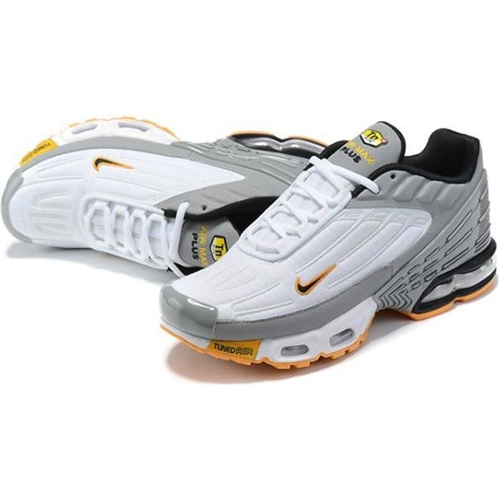Baskets NIKEs Airs TN Plus 3 Chaussures Blanc gris orange de course pour  Hommes - Cdiscount Sport