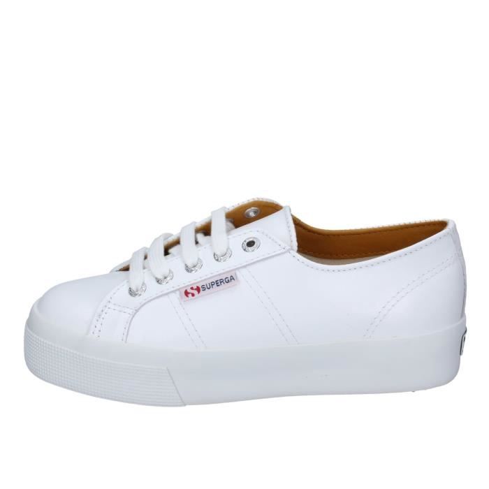 Sneakers Superga Cuir Blanc Femme Leather Trainers Womens Baskets