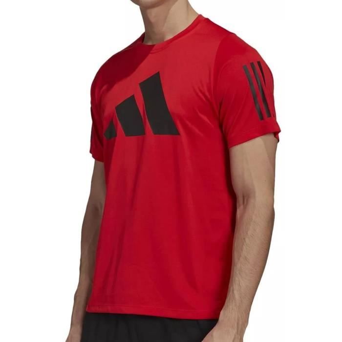 T-shirt de training rouge pour homme Adidas Originals - Manches courtes - Respirant - Fitness - Running