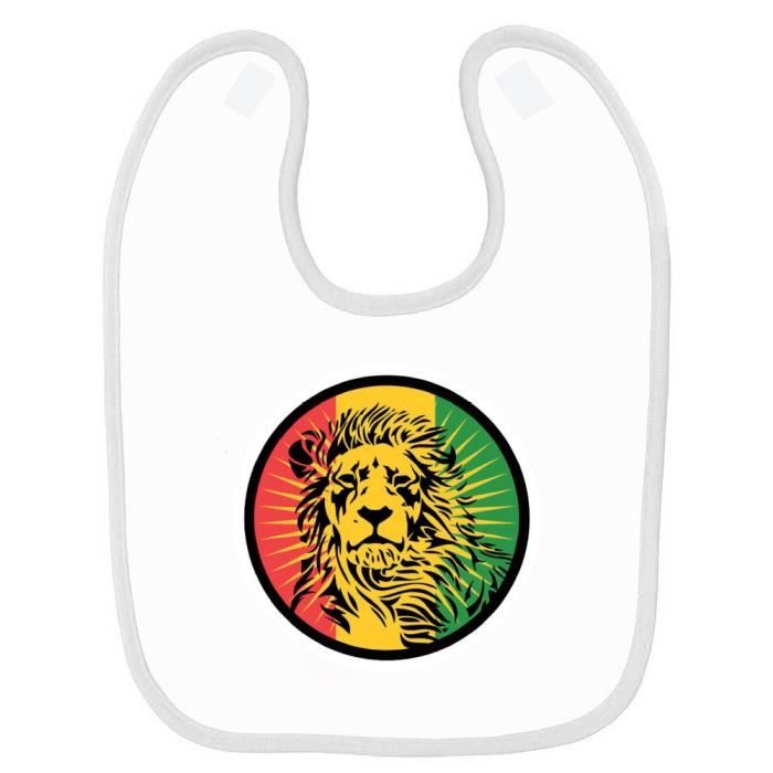 Bavoir Bebe Imprime Lion Reggae 2 Blanc Achat Vente Bavoir Cdiscount