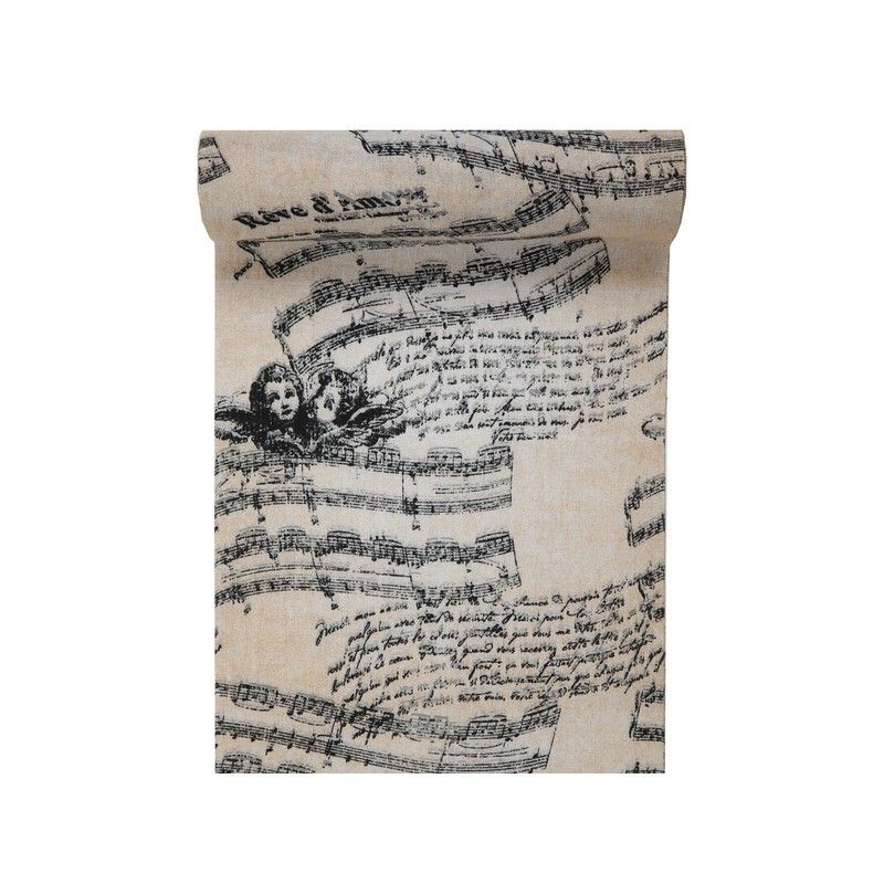 x1 REF//70090 Santex Chemin de Table Musique 30cm x 5m