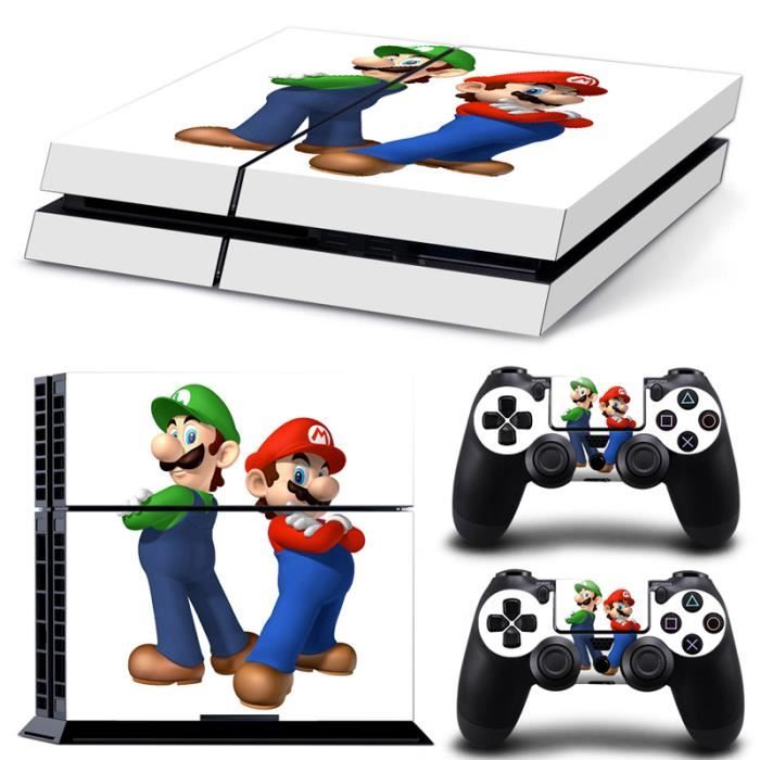Jwmall®Super Mario 4PS4 Sticker Skin Stickerbomb Autocollant Film