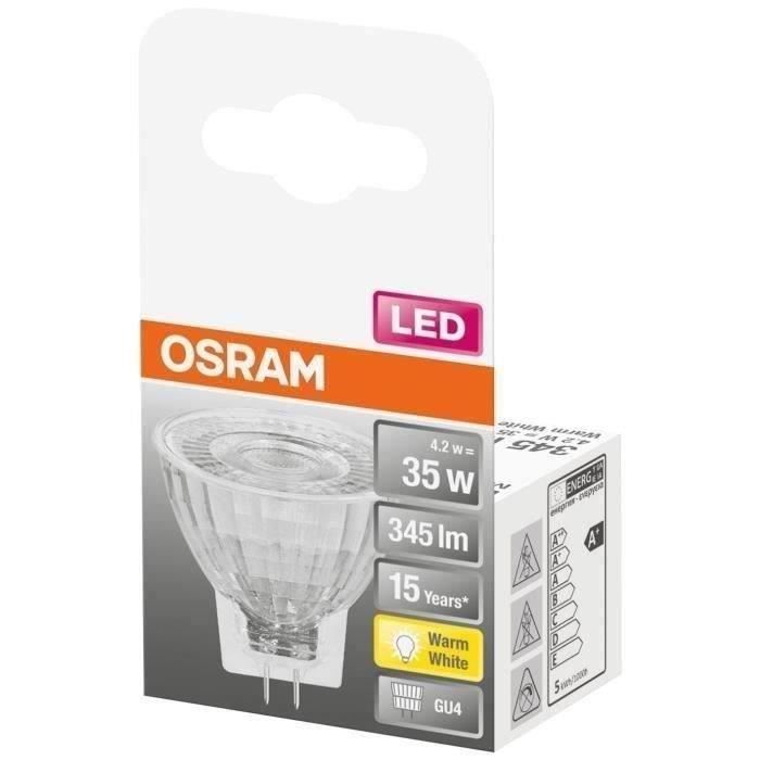 osram - spot mr11 led 36 verre 4.2w gu4 345lm 2700k chaud