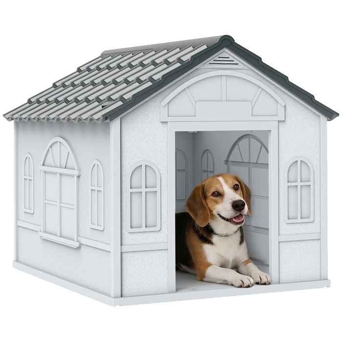 Niche dextérieur - PawHut - en PP pour chiens de petite et moyenne taille habitat - PP - 65x757x63cm - blanc