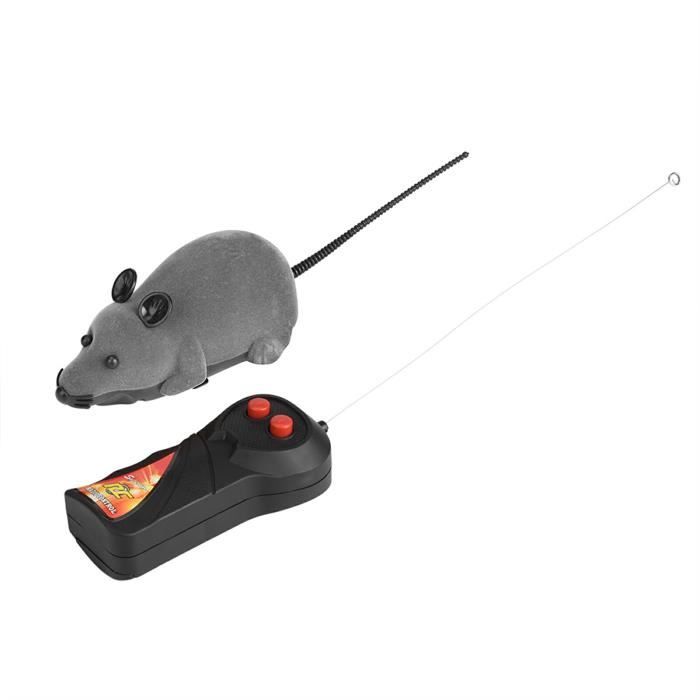 Souris sans fil pour chat chien drôle rat nouveauté cadeau jouet pour animaux de compagnie télécommande gris