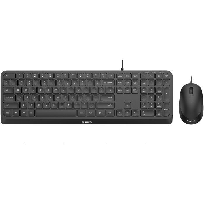 Ensemble Clavier et Souris Philips 2000 Series SPT6207B – USB, Résistant aux Éclaboussures - vue 3