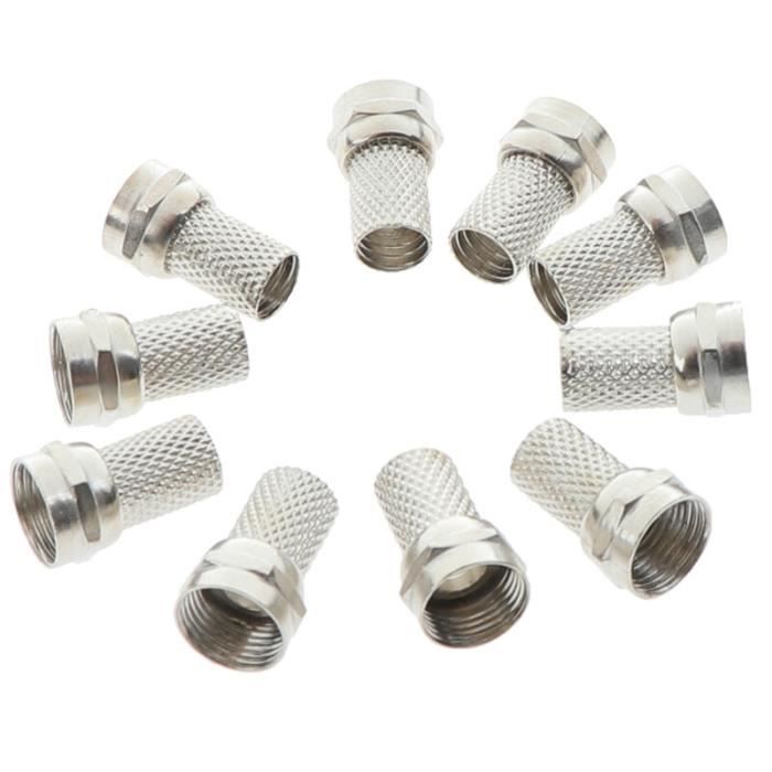 48 Connecteurs Coaxiaux Ftype RF Uxcell - Pour Câble RG6 - Alliage