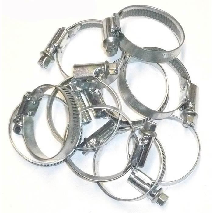 COLLIER DE DURITE 10-16 BANDE ET CAPOT INOX SACHET DE 10 COLLIERS