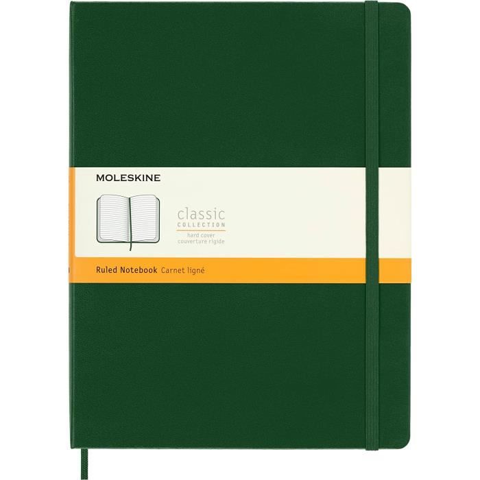 Moleskine Classic Ruled Paper Notebook, Hard Cover and Elastic Closure
