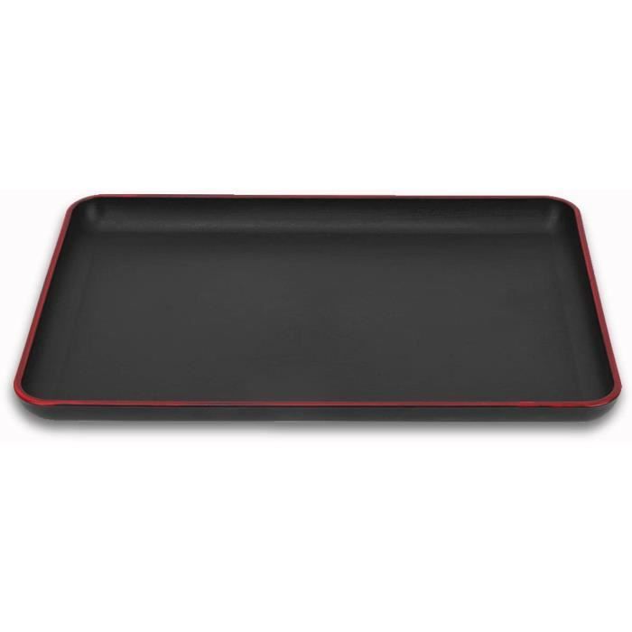 Imposyu Lot De 2 Plateaux Service Rectangulaires 31x21cm - Plateau Repas Plastique Gris Transparent