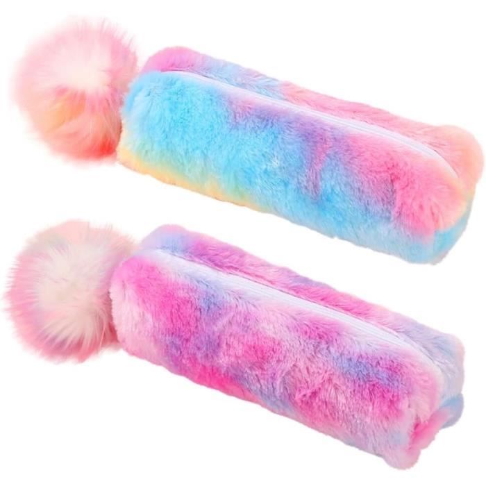 NICI Pochette Lapin Brun 12x12x25cm - Trousse à Crayons Peluche Douce Pour Filles Et Femmes