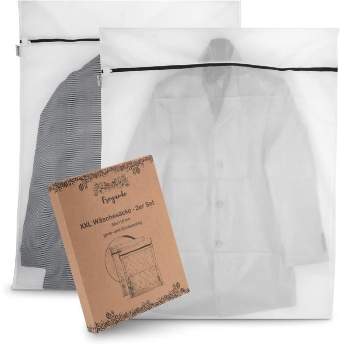 Lot De 2 Sacs À Linge 50 X 75 Cm En 100% Coton - Très Grand Sac À Linge Résistant - Collecteur Lot De 2 Sacs À Linge 50 X 75 Cm En 100% Coton - Très Grand Sac À Linge Résistant - Collecteur