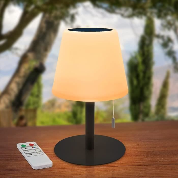 Lampe De Table Solaire Extérieure Postlucky - 8 Couleurs - Télécommande - IP44 - Portable