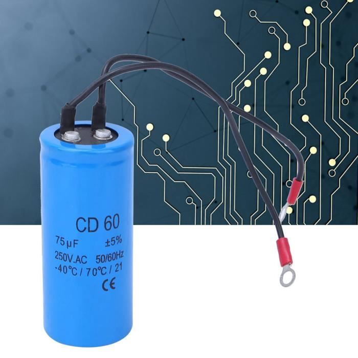Condensateur De Démarrage Moteur 1200 µF 250 V AC - Modèle Rond CD60, Qualité Industrielle, Pour Moteurs électriques