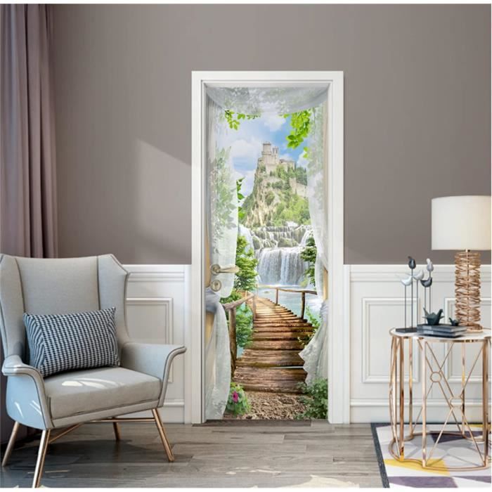 Murale Autocollante Pour Chambre – Château Magique, Vert Clair, Pulaton