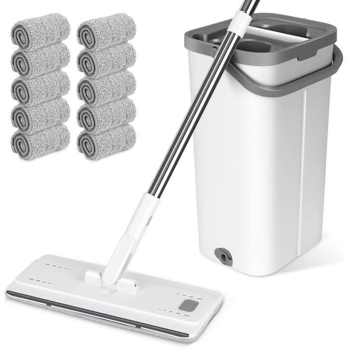 Balai Serpillère Microfibre Professionnel TidyBliss - Poignée 146 Cm - Pour Sols Durs, Carrelage, Bois - Bleu