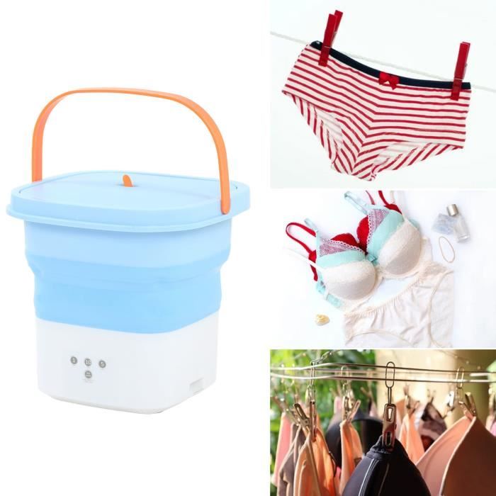 Mini Machine à Laver Pliable Portable 12L - 1,8 Kg, Pour Sous-vêtements, Vêtements Bébé, Camping, Voyage (rose)