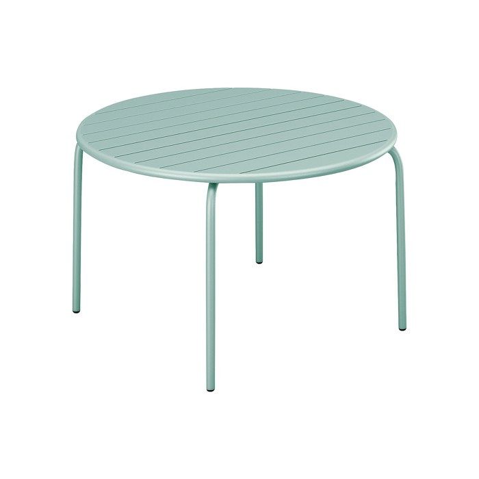 Table de jardin ronde D.130 cm en métal - Vert amande - MIRMANDE de MYLIA Table de jardin ronde D.130 cm en métal - Vert amande - MIRMANDE de MYLIA