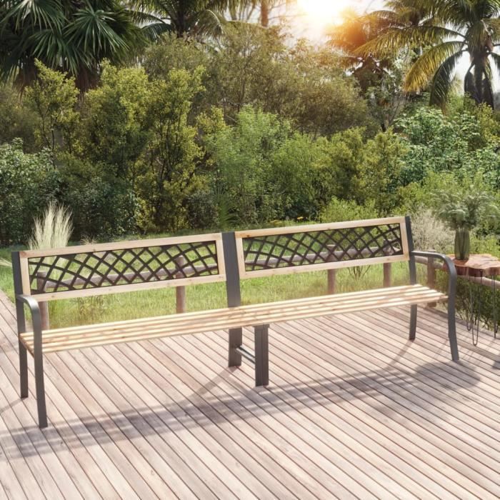 "promo"banc de terrasse lmt - banc double de jardin 238 cm bois de pin chinois 16,3kg