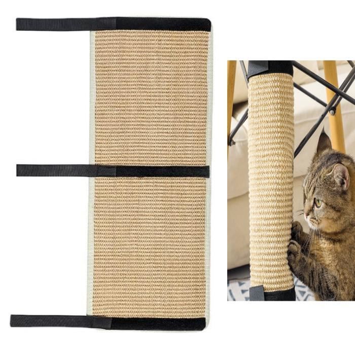 Comparer les prix de Tapis griffoir en sisal pour chat - Beige - Avec velcro - Pour meubles - Protection des pieds de chaise et de bureau,25 x 60cm