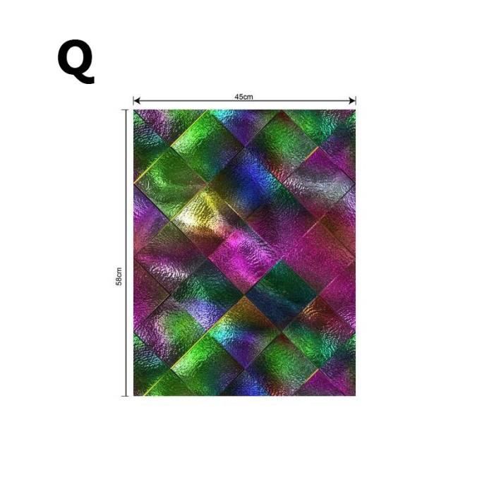 Alwayspon Film Autocollant Non Adhésif Pour Vitrail Arc-en-ciel - Style Art Nouveau - Amovible - Vinyle Statique - Anti-UV - Contrôle De La Chaleur