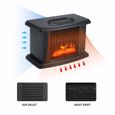 Chauffage de cheminée chauffe-flamme électrique radiateur soufflant européen ménage salon chambre-EU (avec télécommande)-1