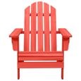 602PROFR•)Chaise de jardin|Lot de Fauteuils de jardin Adirondack Bois de sapin massif Rouge-1