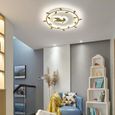 60W LED Plafonnier Luminaire Ronde Lampe de Plafond Doré pour Chambre Salon Cusine Dimmable Avec Télécommande éclairage intérieur-1