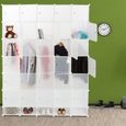 Penderie Modulable 25 Casiers - Armoire Rangement DIY - Noir - 234x180x46,5 Cm - Plastique/métal