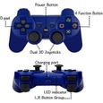 Stillcool® Pack 2 manettes compatible PS3 Gampad 6 Axis Bluetooth Joystick Gaming BLEU-1