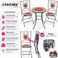 TECTAKE Ensemble table et chaises de jardin mosaique NEAPEL Grande capacité de charge - Marron-1