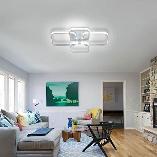 Plafonnier Led 60W, 4 Carrés Luminaire Plafonnier 6000K, Lampe De