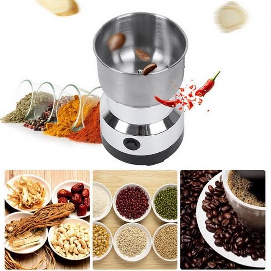 QEXREED Moulin à Café Électrique, 60g Broyeur Cafe Grain, 150W Moulin A