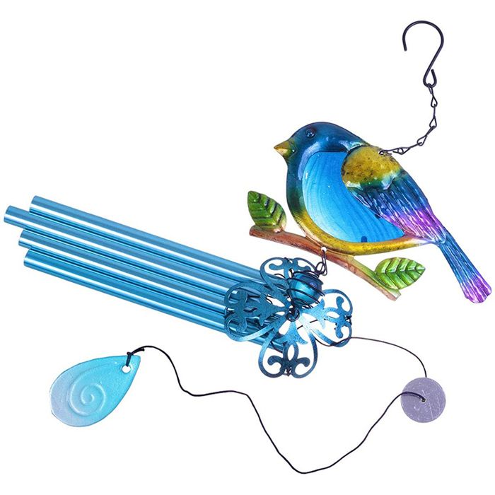 Carillon éolien Cloche Oiseau – Décoration Jardin Suspendue En Résine, Chant Mélodieux, Résiste Aux Intempéries