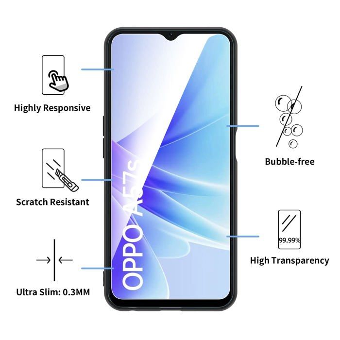 Coque pour Oppo A57 4G/ Oppo A57s Silicone Ultra Fine Noir et 2 × Verre