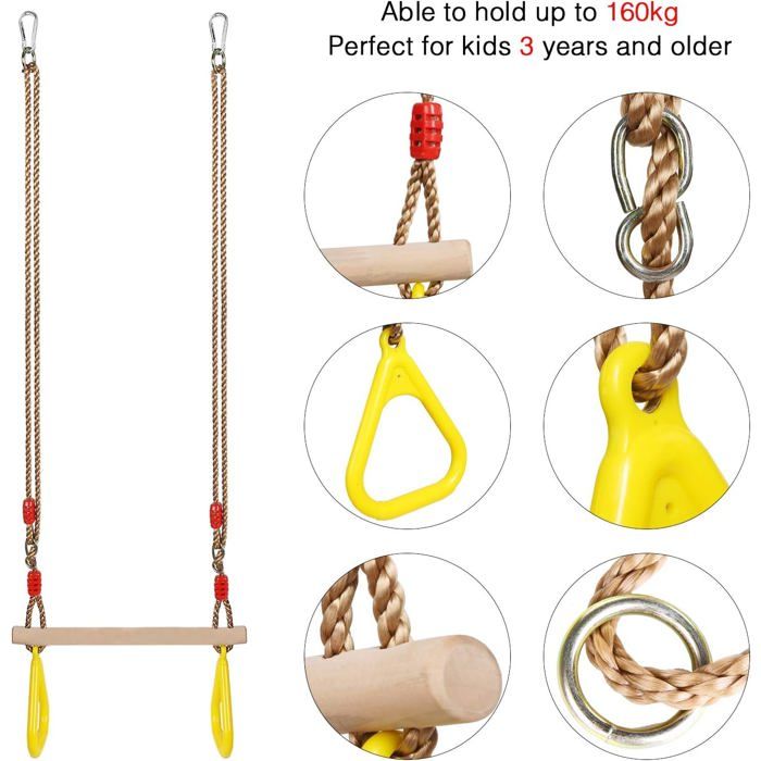Trapèze En Bois , Balançoire En Bois Trapèze Avec Anneaux De Gymnastique Aire De Jeux Pour Enfants Jeu De Toboggans Jardin Exterieur Interieur 92246903 Trapèze En Bois , Balançoire En Bois Trapèze Avec Anneaux De Gymnastique Aire De Jeux Pour Enfants Jeu De Toboggans Jardin Exterieur Interieur 92246903