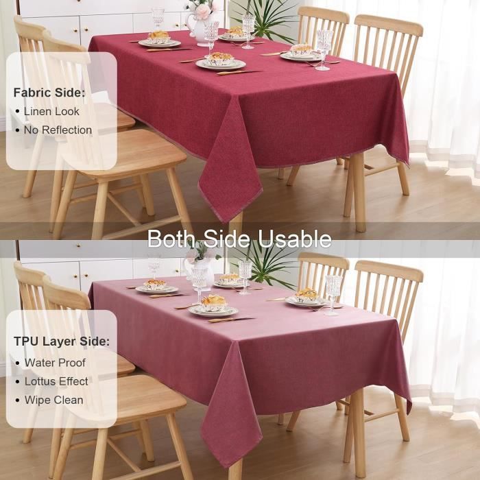 Homaxy Nappe De Table Aspect Lin Nappe Rectangulaire 130 X 160 Cm Nappe ...