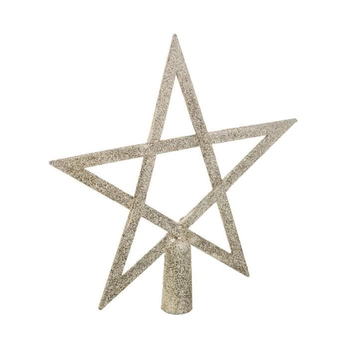 Cimier De Sapin De Noël 3D étoile & Boule Pailletée - H 19 Cm - Déco Feeric Christmas - 3